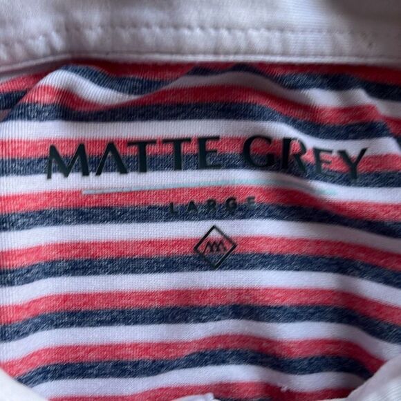 Matte Grey Performance Golf Polo Sz. L - Picture 4 of 8